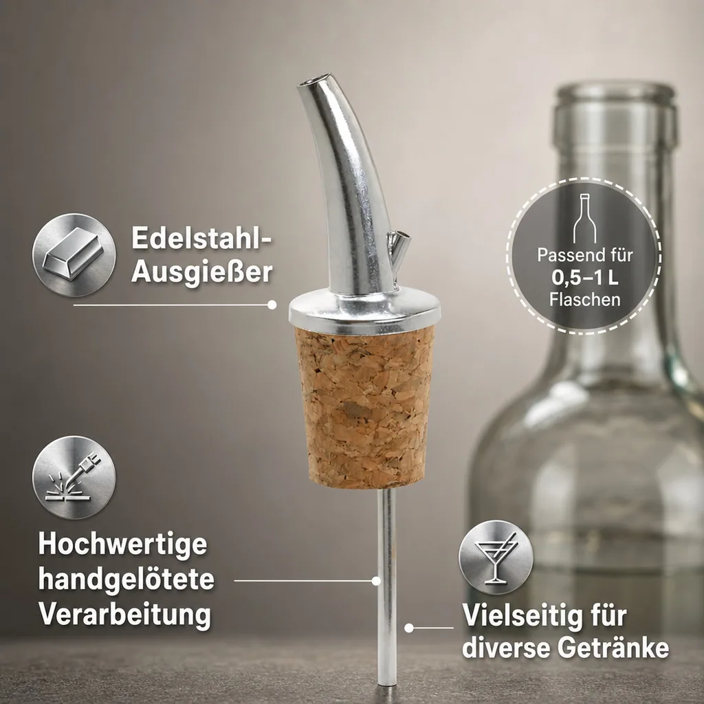 Ausgießer - Quick, Kurzer Auslauf - Präzise Dosierung & Tropfenfrei, Edelstahl
