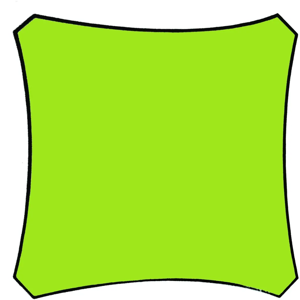 sonnensegel - quadratisch - 5 x 5 m - lime grün