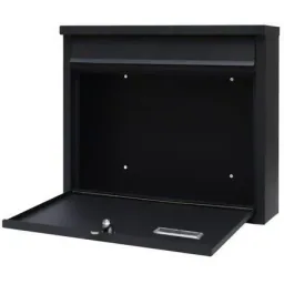 Briefkasten mit 2 Tasten - schwarz - 310x360x100 mm