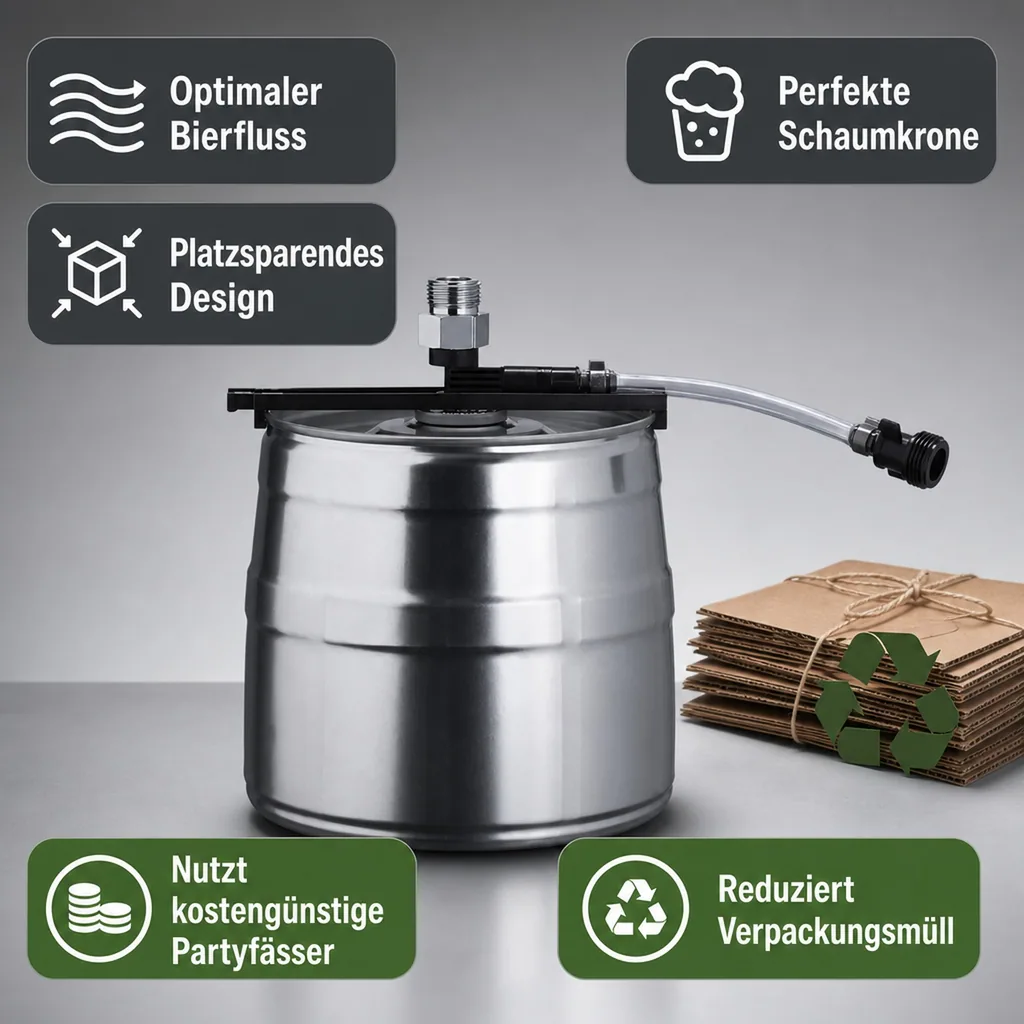 Bierfass adapter, Partyfass adapter - von 5 Liter Dosen an normale Zapfanlagen - Flexi Tap 5/8" CO2-Anschluß