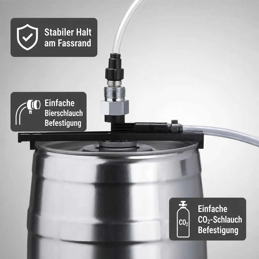 Bierfass adapter, Partyfass adapter - von 5 Liter Dosen an normale Zapfanlagen - Flexi Tap 5/8" CO2-Anschluß