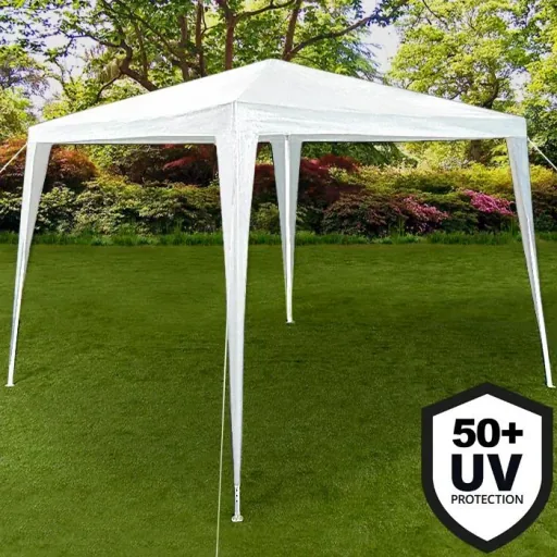 Pavillon Weiß 3x3m + UV-Schutz