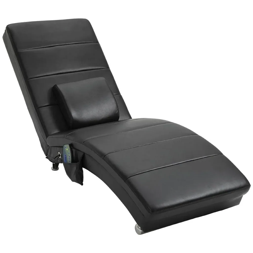 Fernsehsessel mit Zero-G Design, Lounge, Sessel, Liege, Kunstleder, MDF, Metall, Schaumstoff, Schwarz, 58 x 163 x 87 cm