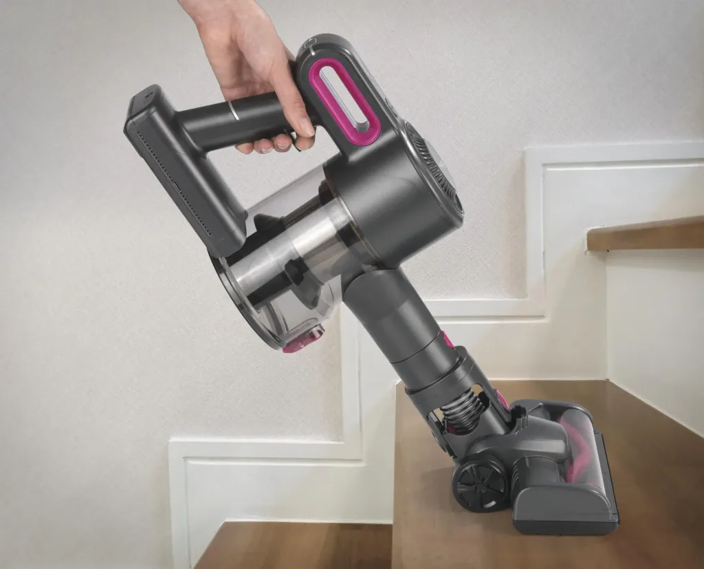 Akku-Hand- und Bodenstaubsauger, Saugkraftregulierung, 3-fach-Filter, mit Wandhalterung und LED-Beleuchtung, 150 Watt