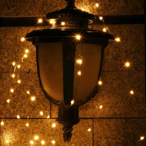 Silberdraht Weihnachten 200 LEDs Innen/Außen