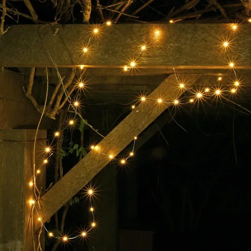 Silberdraht Weihnachten 200 LEDs Innen/Außen