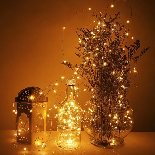 Silberdraht Weihnachten 200 LEDs Innen/Außen