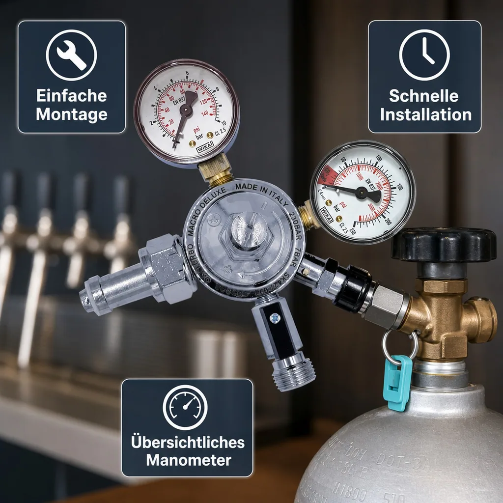 Druckregler, Gasdruckregler, CO2 Druckminderer - für AFG, 1-leitig, 7bar