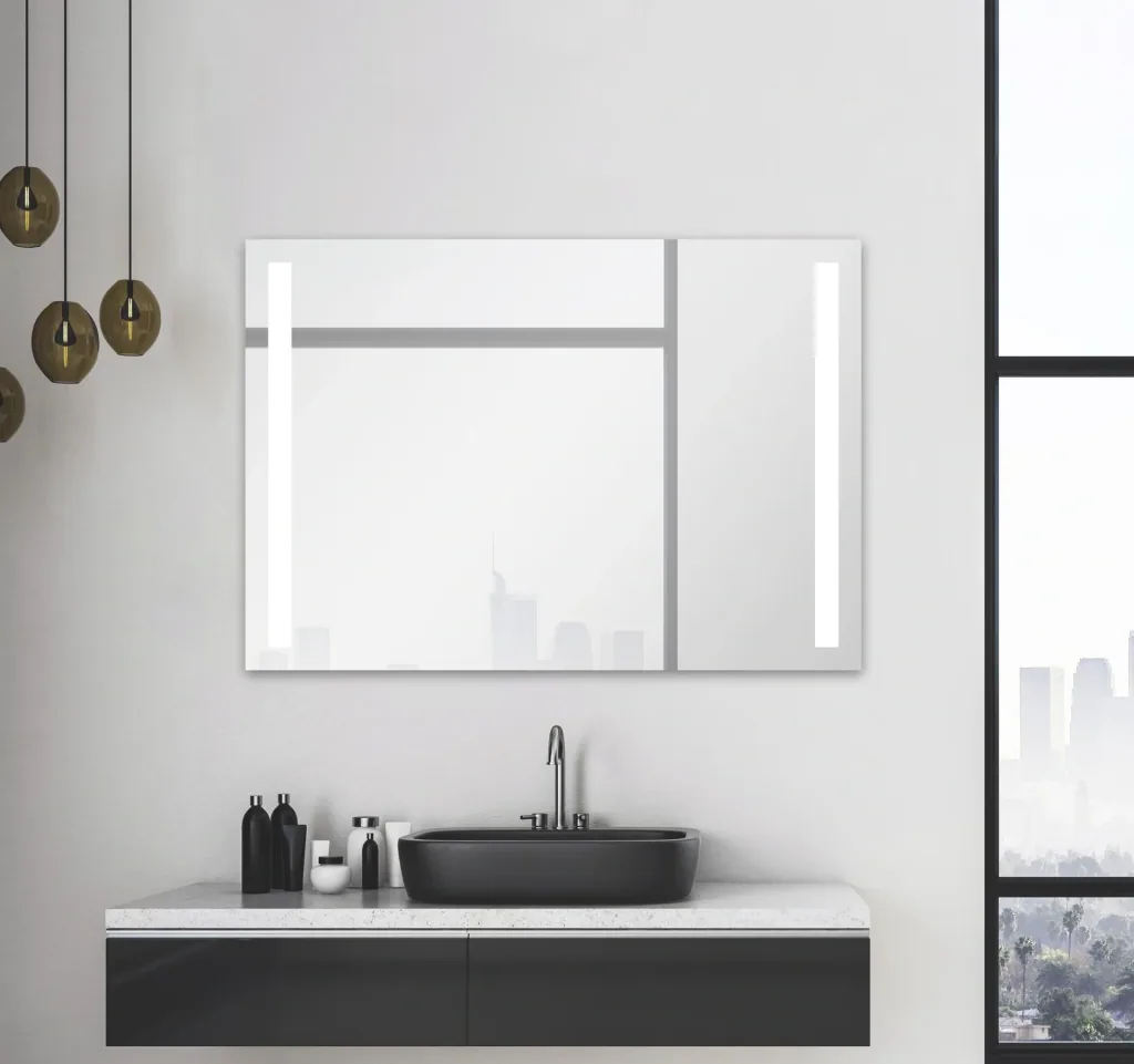Badezimmerspiegel mit Beleuchtung, "Light" - 100 x 70 cm - Lichtfarbe neutralweiß