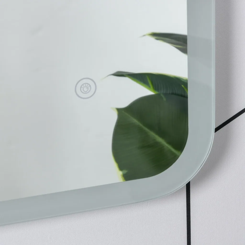 Badezimmerspiegel mit LED-Touch-Beleuchtung, weiß