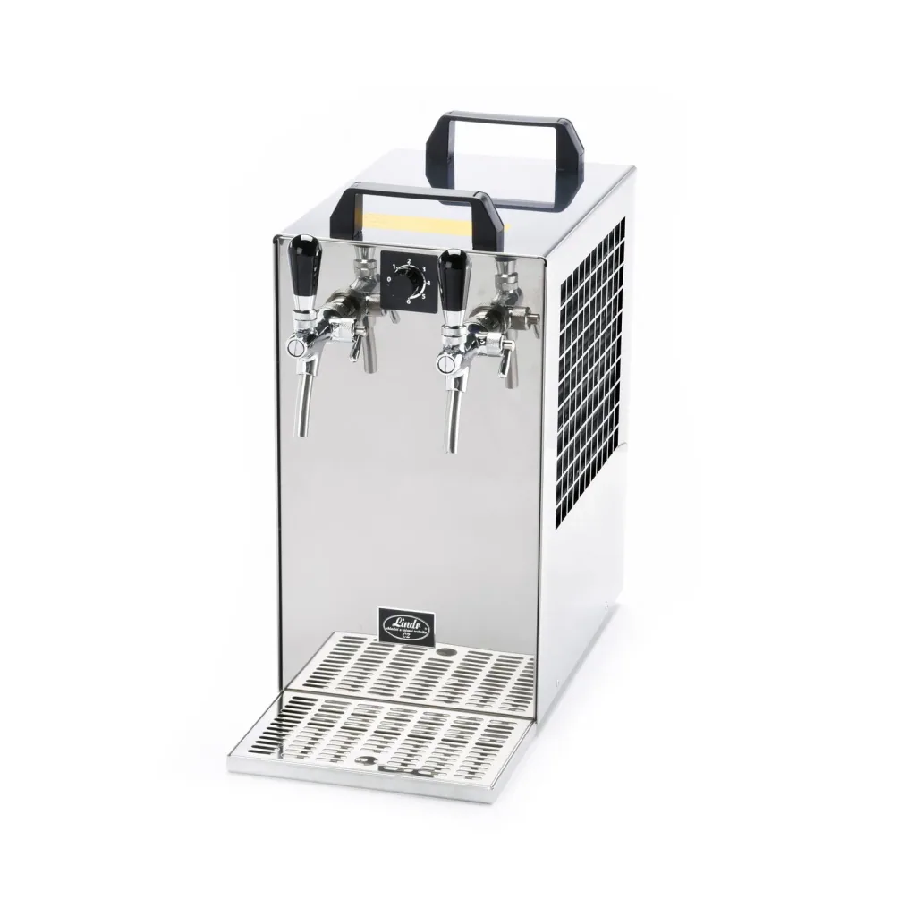 Zapfanlage, Bierzapfanlage Kontakt 70/K, 2-leitig Trockenkühlgerät aus Edelstahl, 90 Liter/h, mit Membranpumpe, Green Line