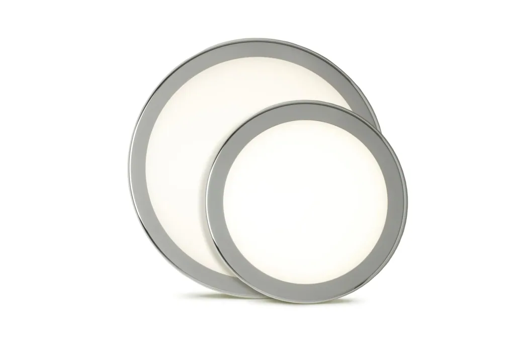 ECO Wand- und Deckenleuchte mit Wechselring in chrom und weiß, 28cm, 17 Watt, IP54