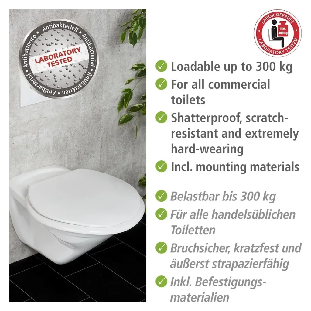 WC-Sitz Torino XXL, aus bruchsicherem Duroplast, belastbar bis 300 kg