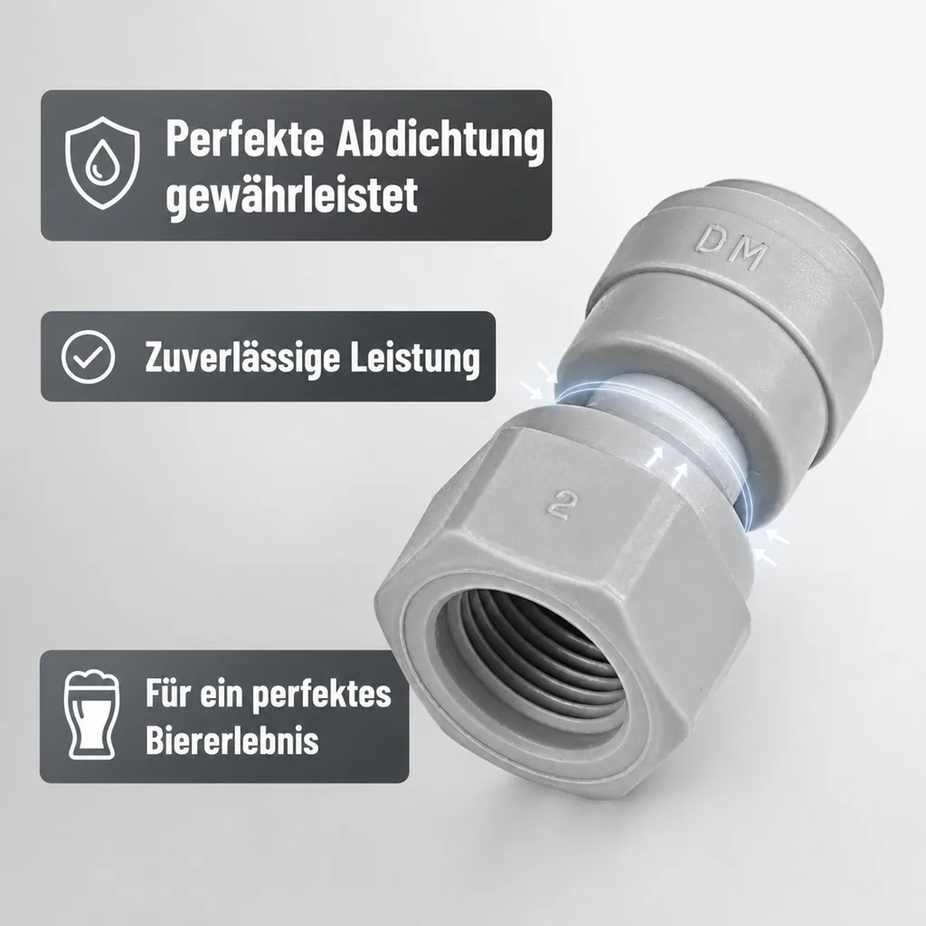 Aufschraubverbinder, Steckverbinder mit UN-Innengewinde: 3/8" Schlauch x 1/2-16 UN 