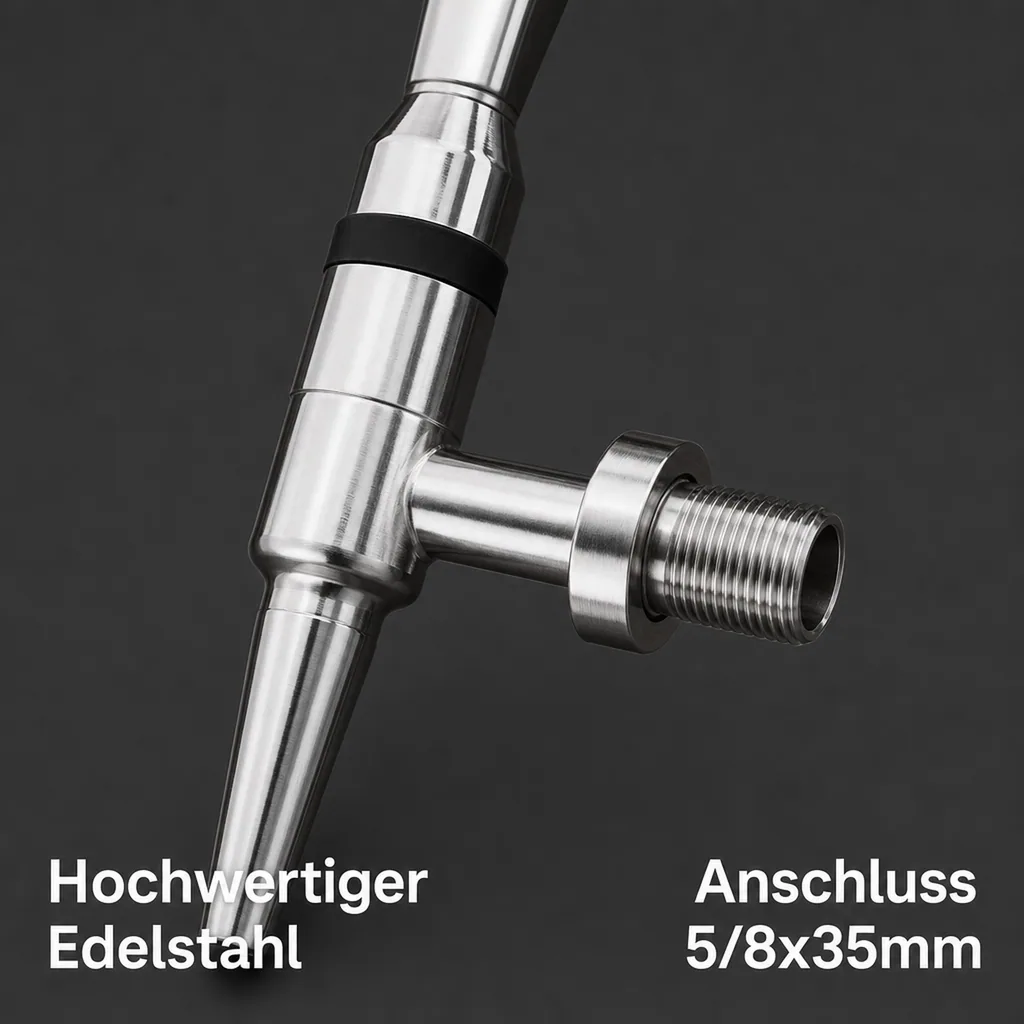 Zapfhahn Guinness, Hahn Bier Stout, Edelstahl, 5/8 35mm, Gewindelänge: 35 mm