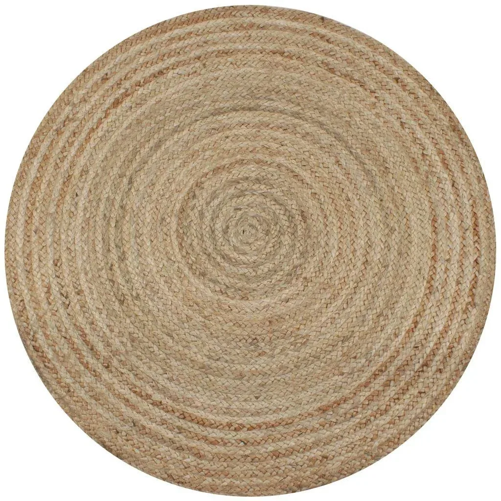 Teppich rund 120 cm gewebte Jute