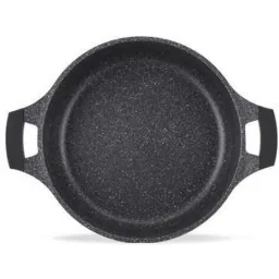 Suppenauflauf aus Marmor - mit Glasdeckel schwarz - 32 CM