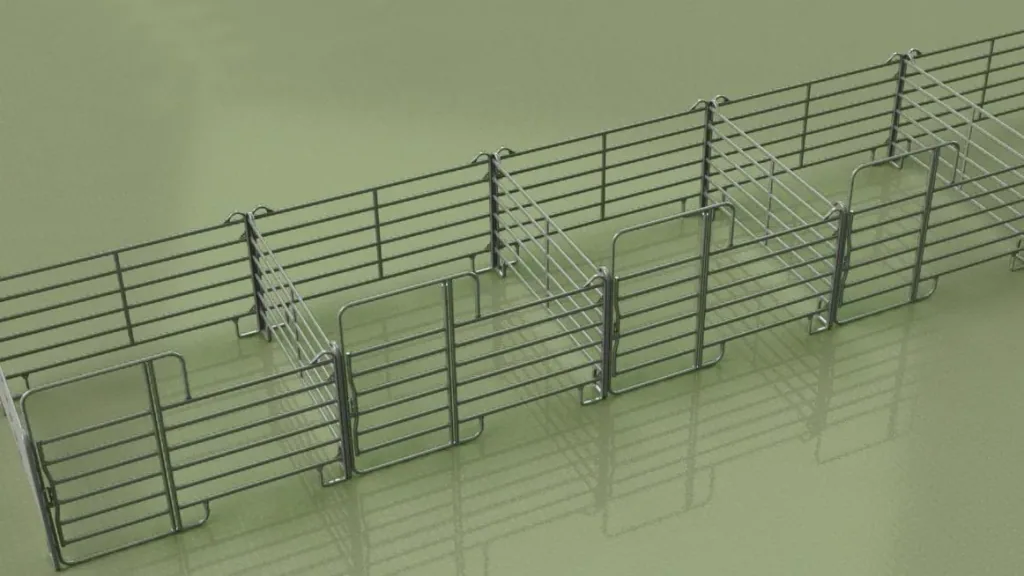 Weidepanel - Zaunelement mit Tor, 2,4 m Länge, Gesamthöhe 2,2 m