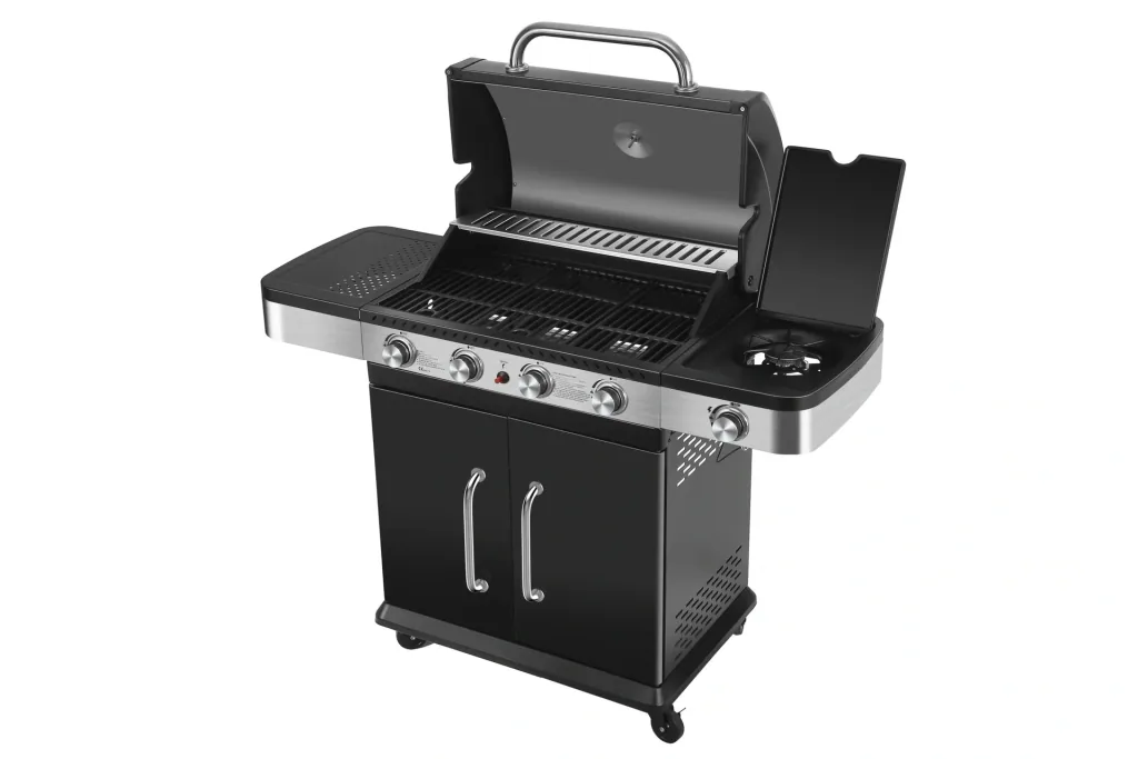 Gasgrill / Grillwagen Burlington 4 Hauptbrenner +1 Seitenbrenner, Grillfäche 70 x 42 cm