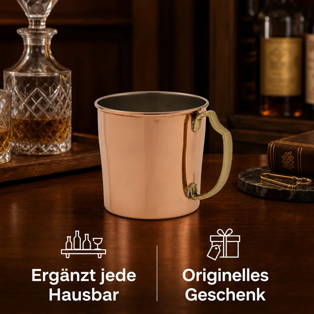Bierkrug, Bierseidel - 0.55 L, Kupfer-Zinn, Handgefertigt