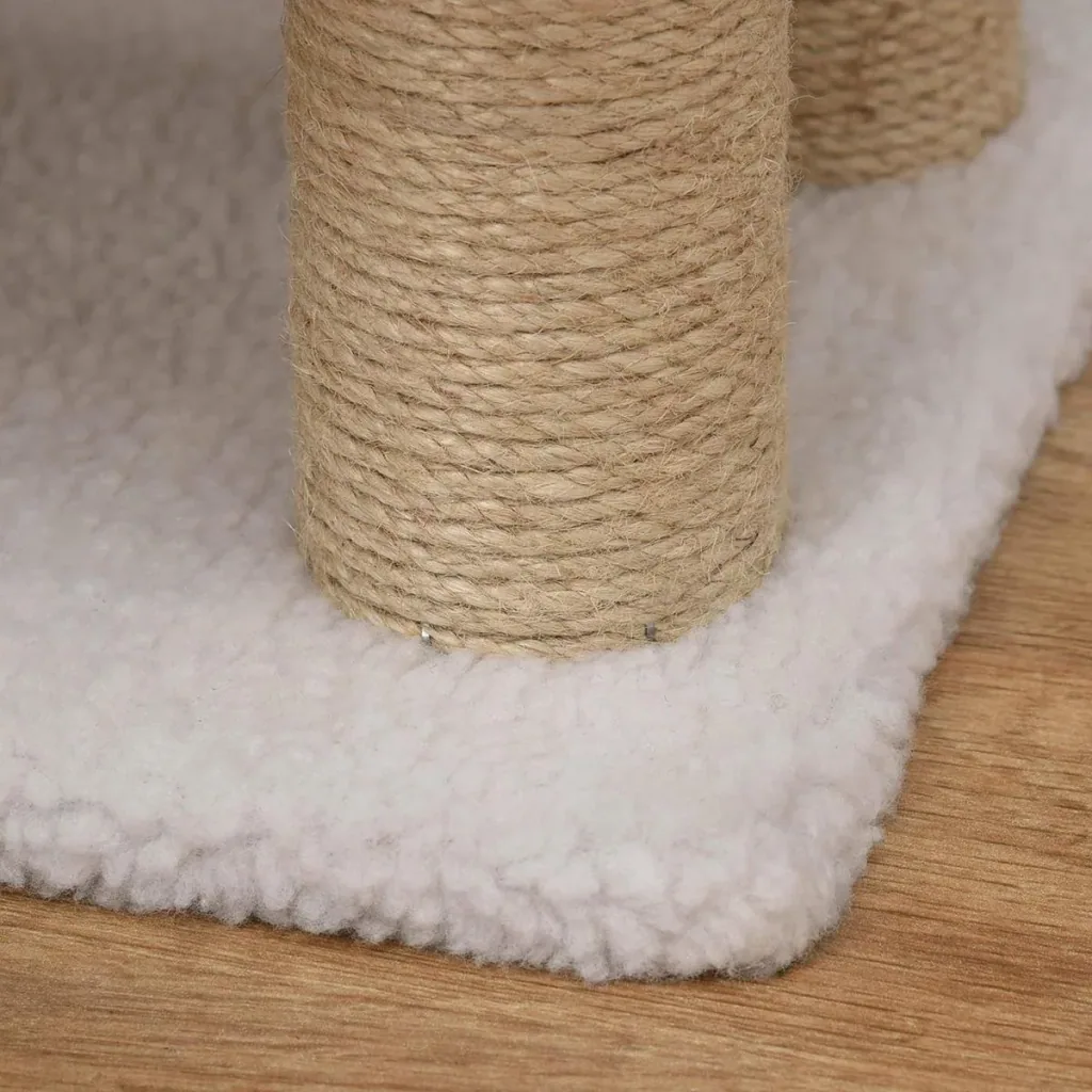 Haustiertreppe mit Krätzsäulen weiß