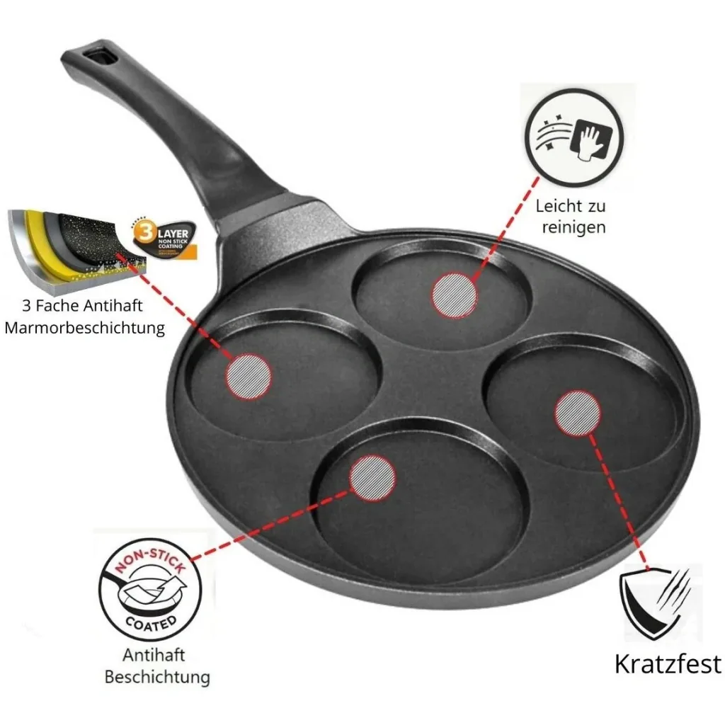 Pfannkuchenpfanne für 4 Pfannkuchen - 26cm