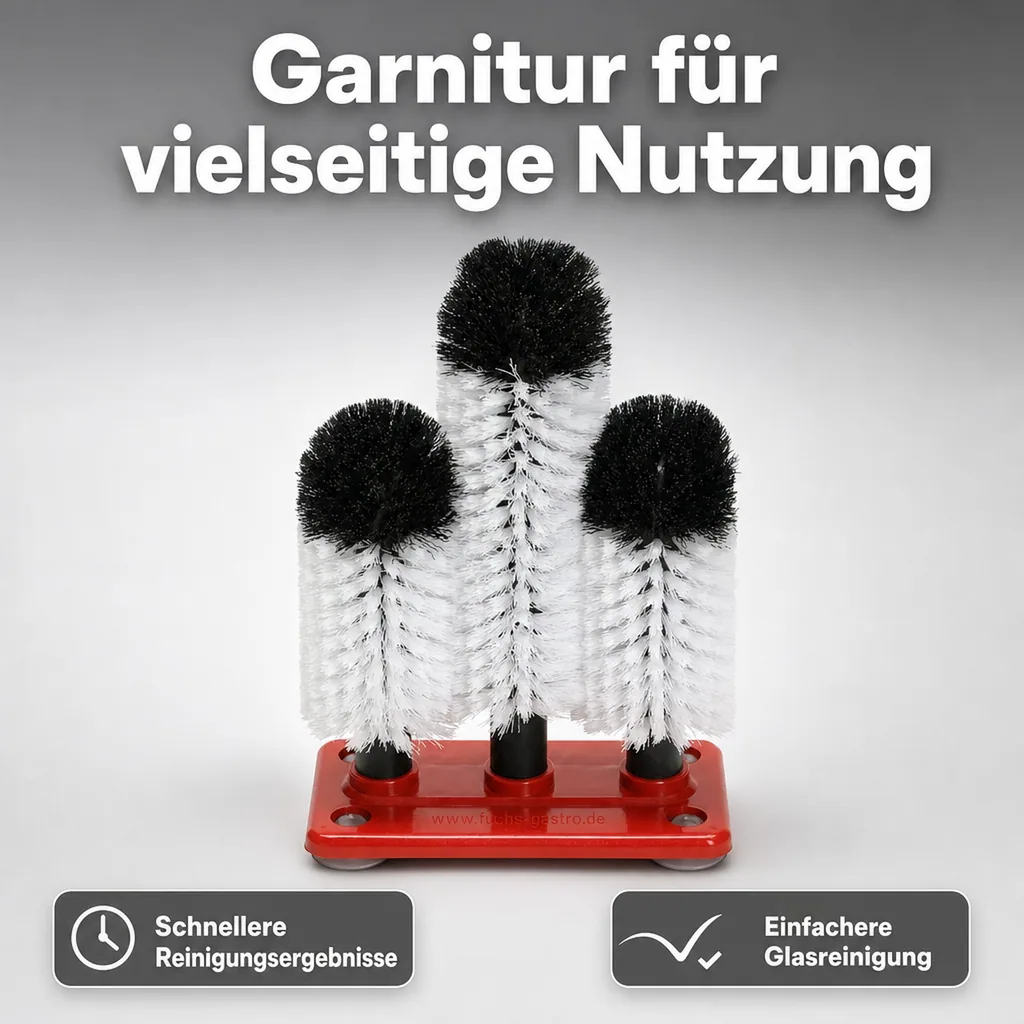 Gläserspülbürste, Gläserspülbürstengarnitur Profis - GR-2 - 2 x 18 + 1 X 24 cm