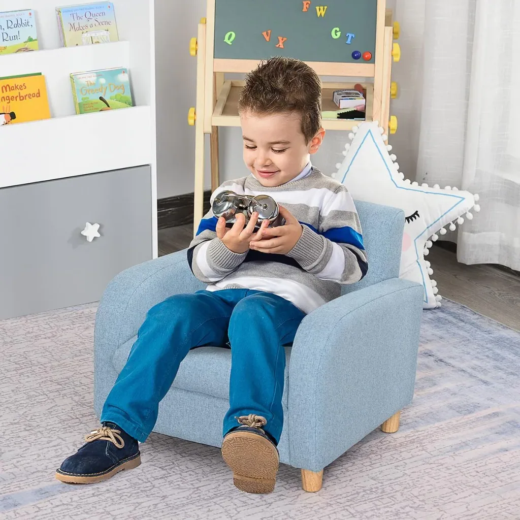 Kindersessel Kindersofa mit dickem Schaumstoff und dicken Sitzkissen Kindercouch Stuhl Liegesofa mit Anti-Rutsch-Füßen