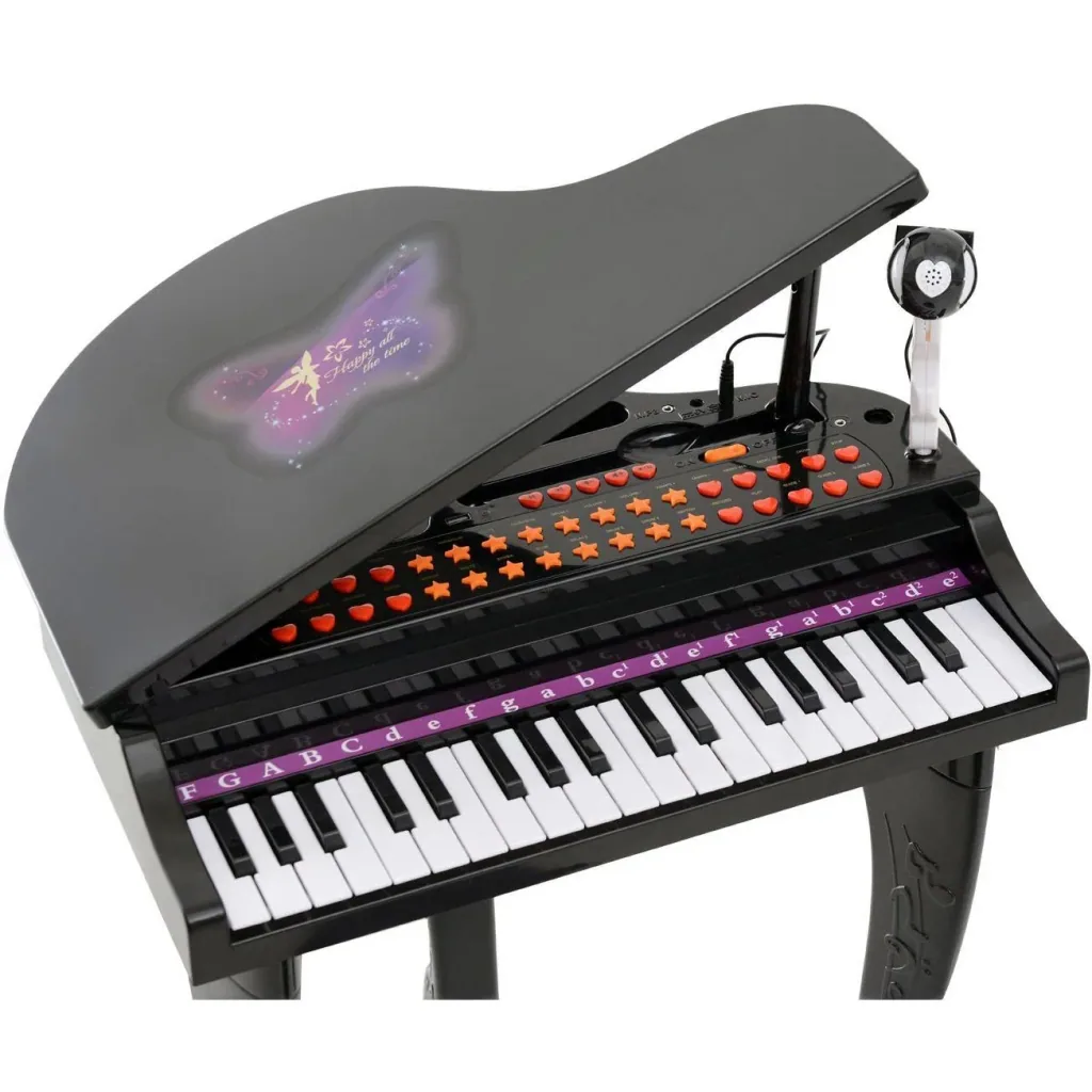 Kinderklavier Musikinstrument 37 Tasten MP3 USB inkl. Hocker schwarz
