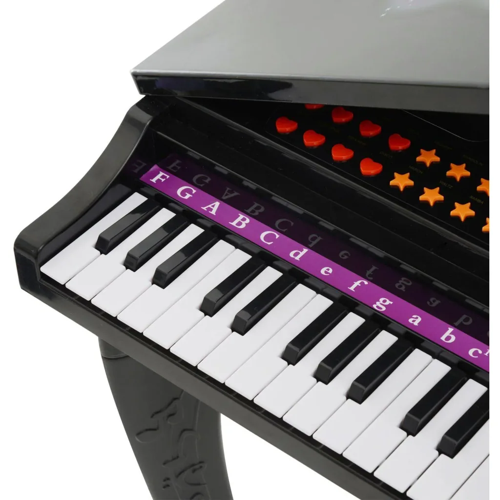 Kinderklavier Musikinstrument 37 Tasten MP3 USB inkl. Hocker schwarz