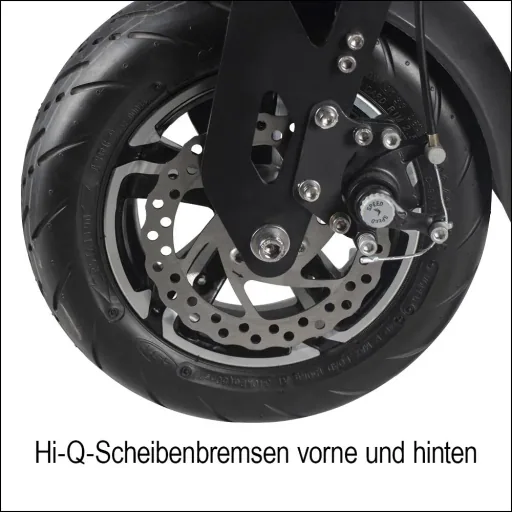 E-Roller "Camper" Safety 20 km/h inklusive Einkaufskorb, Blinkanlage und Gepäck-Case schwarz