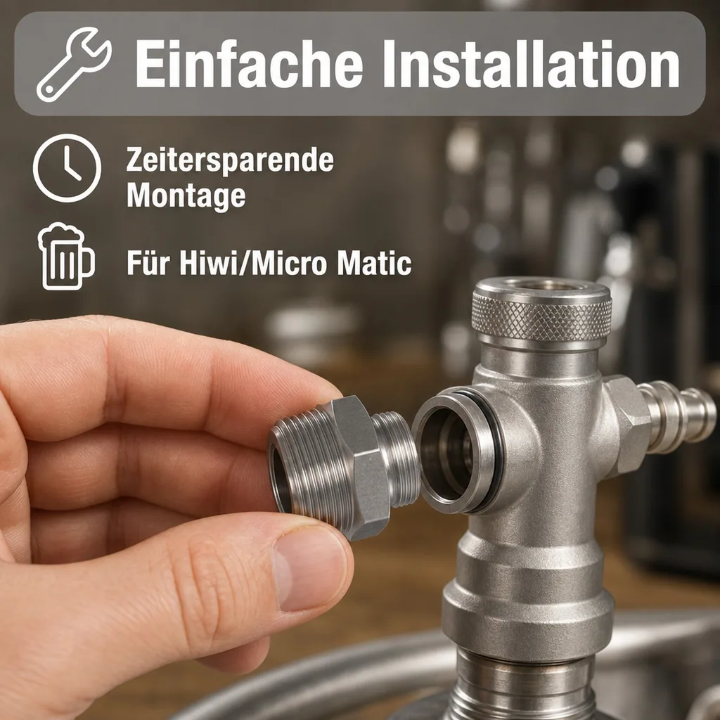 Sechskantmutter 3/4" mit Einstich 14 x 7 für Keg - Verschluss (Hiwi und Micro Matic)