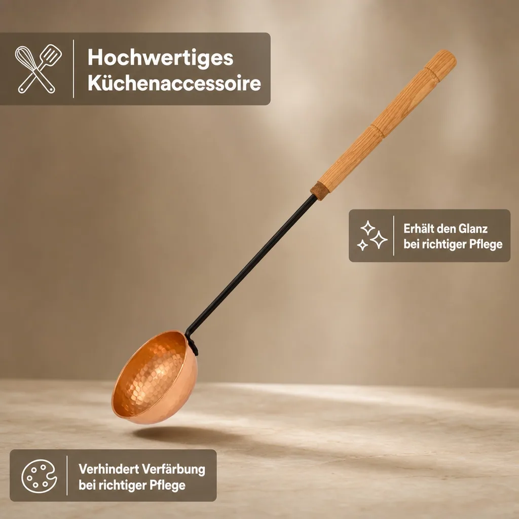 Kelle, Schöpfkelle - Kupfer mit gehämmerter Oberfläche