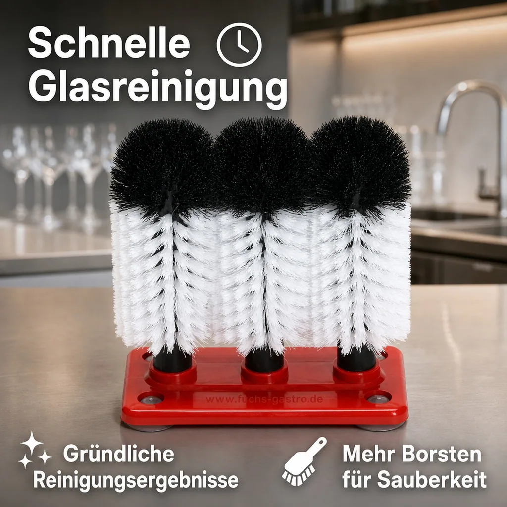 Gläserspülbürste, Gläserspülbürstengarnitur Profis - GR-1 - 3 x 18 cm