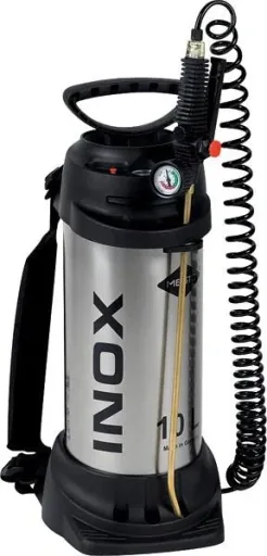 Inox Hochdrucksprühgerät 10 Liter, mit Druckregler