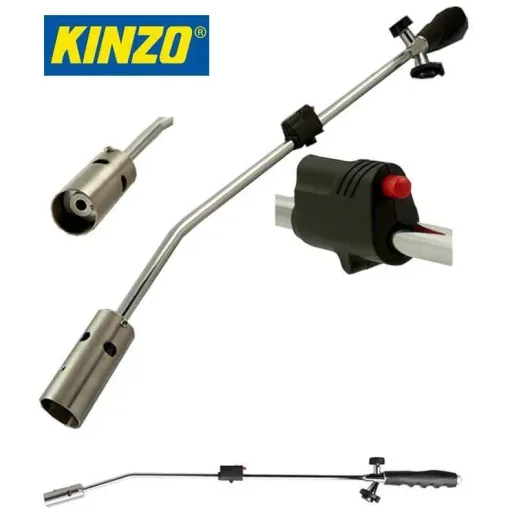 Kinzo Unkrautbrenner-Set mit 6 Gasflaschen und Gasbrenner
