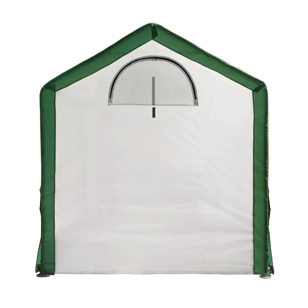 ShelterLogic Gewächshaus 4,32 m² Weiß/Grün, 180×240 cm – Foliengewächshaus mit Aufrolltür, wetterfest