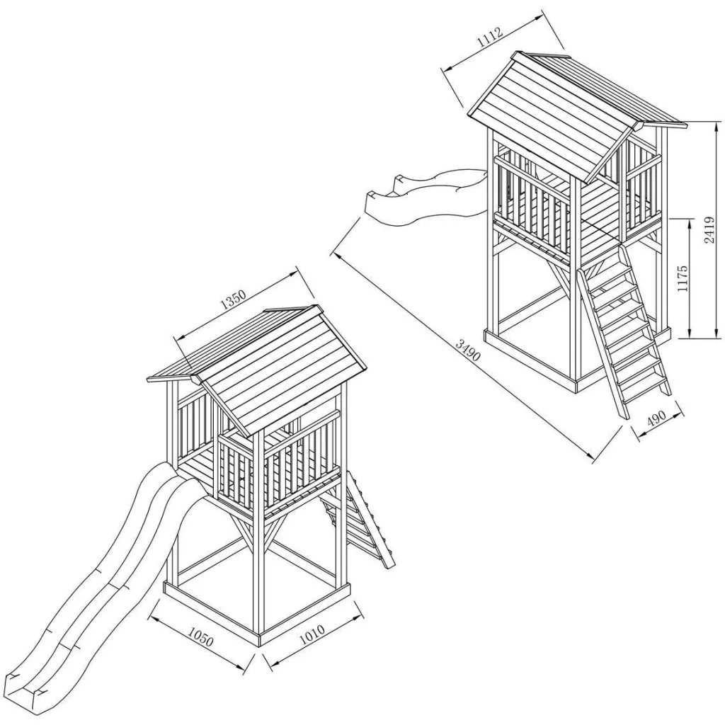 Beach Tower Spielturm - Blaue Rutsche