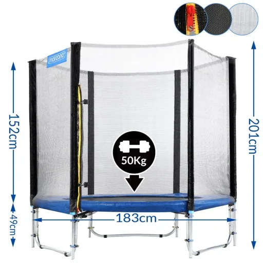 Trampolin Ø183 cm inkl. Sicherheitsnetz TÜV SÜD GS