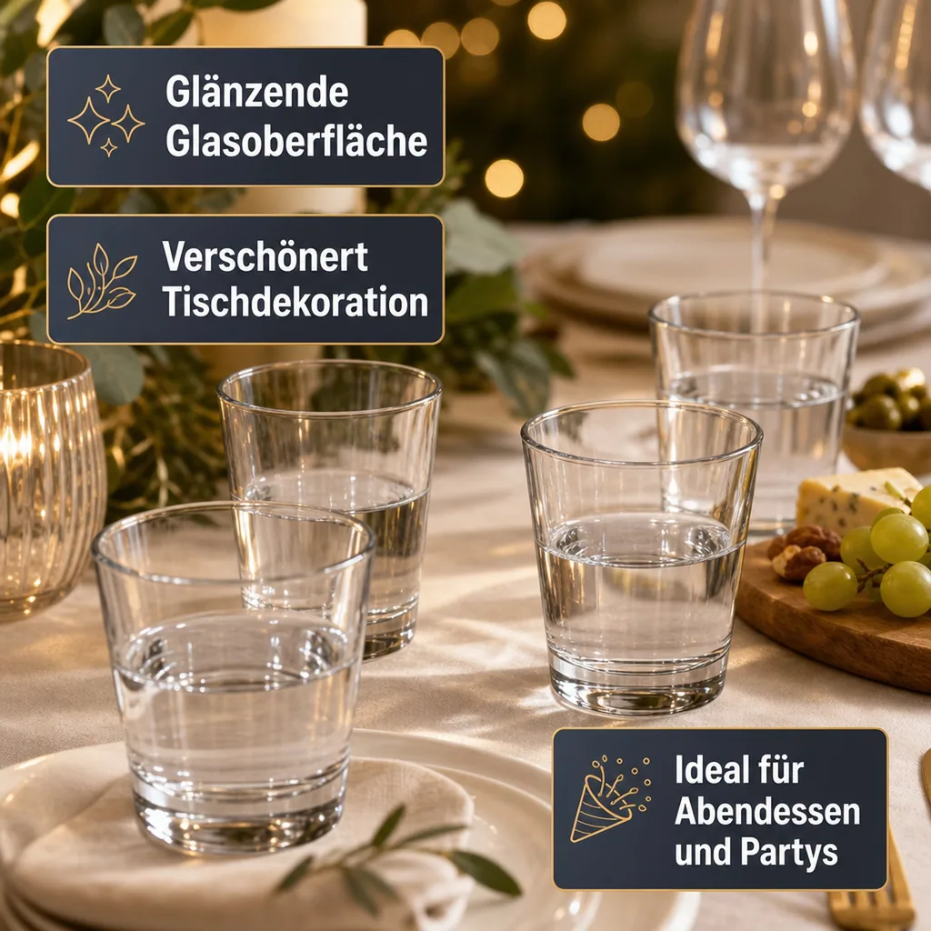 Trinkgläser, Wassergläser, Saftgläser 12er Set - Grande-S, 190ml