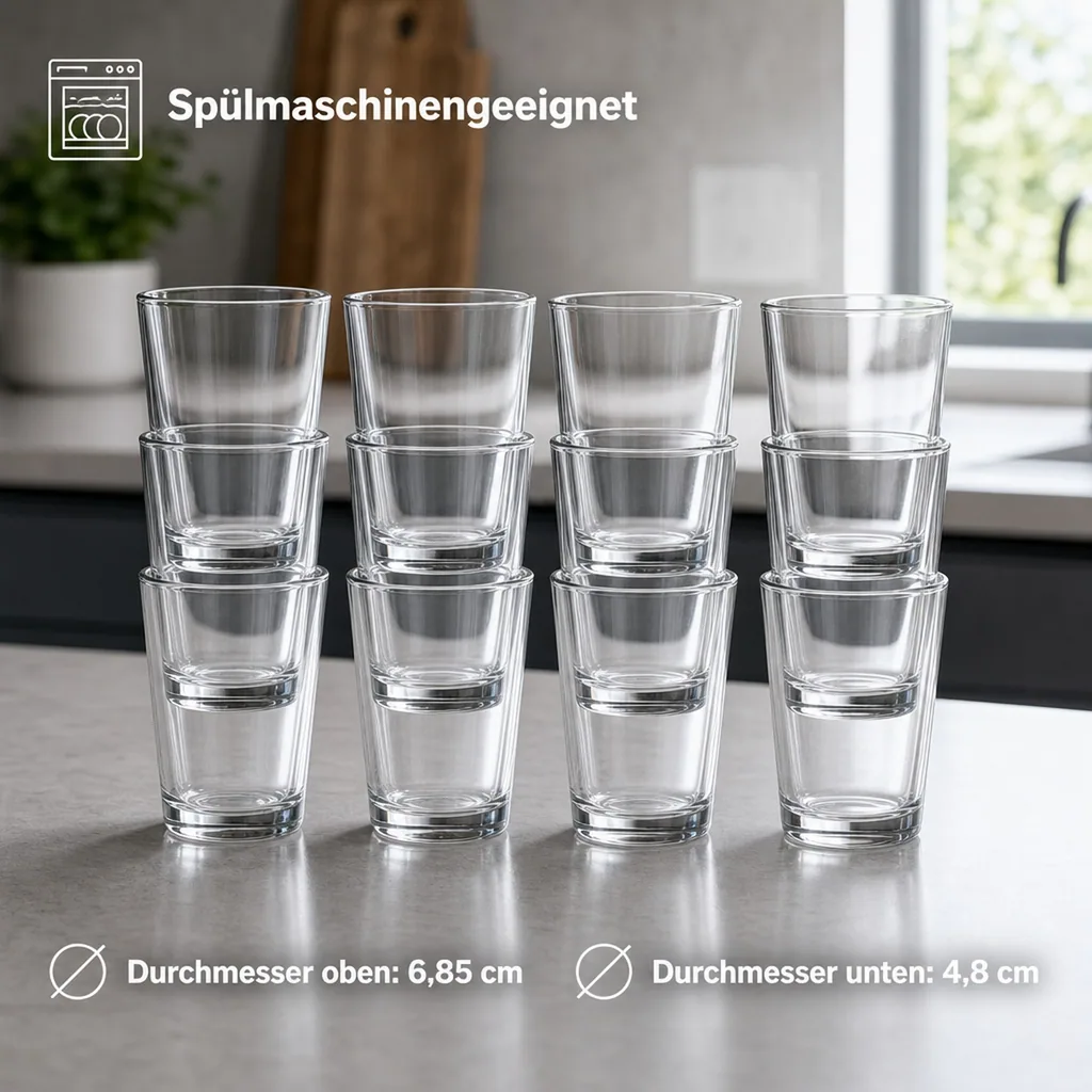 Trinkgläser, Wassergläser, Saftgläser 12er Set - Grande-S, 190ml