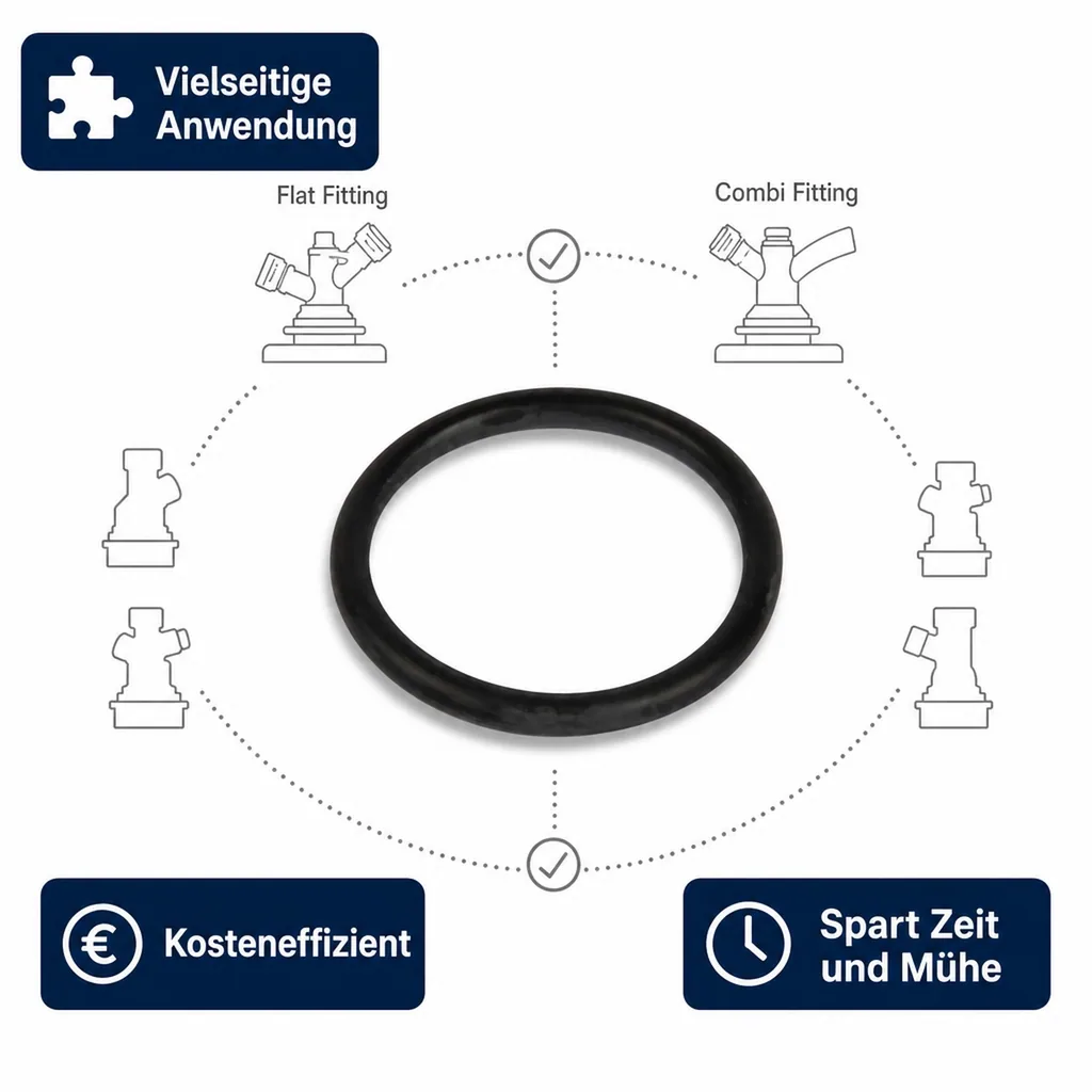 O-Ring, Dichtung für 5/8 Stößel für Keg - Verschluss (Flach- und Kombi-Fitting) (Micro Matic und Hiwi)