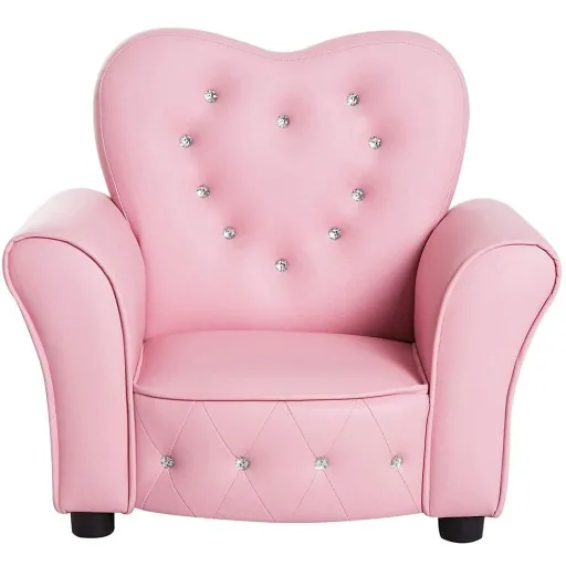 Kindersessel Kindersofa Prinzessin Minisofa herzförmig Rosa