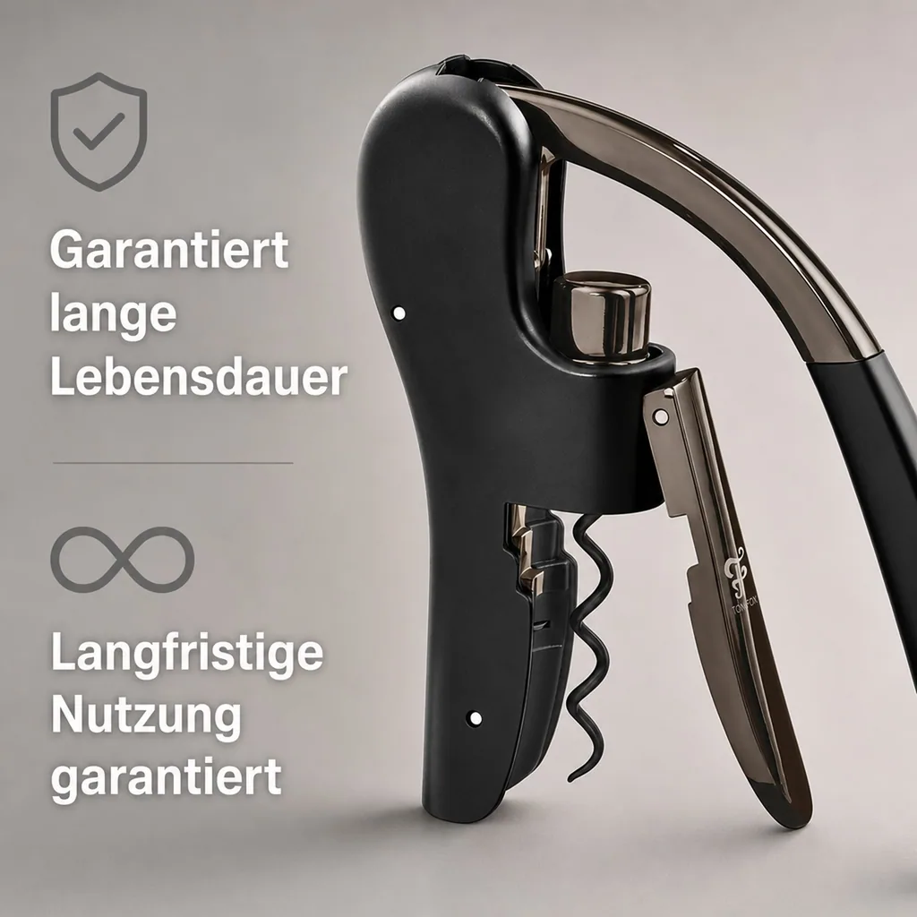 Korkenzieher, Weinöffner, Weinflaschenöffner - The Lift, Schwarze Edition