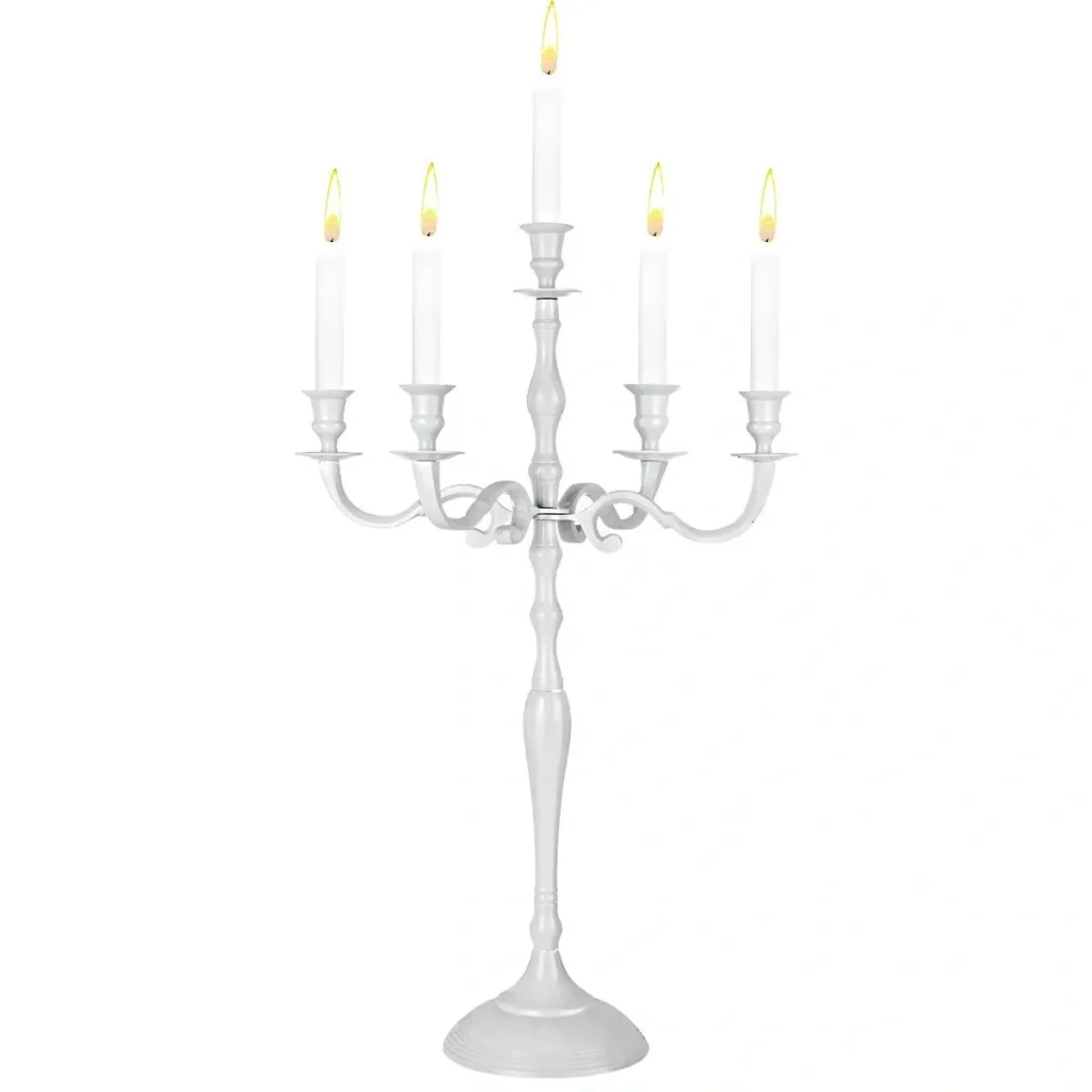 Kerzenleuchter Weißaluminium vernickelt 60cm 5-armig