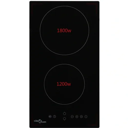Glaskeramikkochfeld mit 2 Kochzonen, Touch Control 3000 W