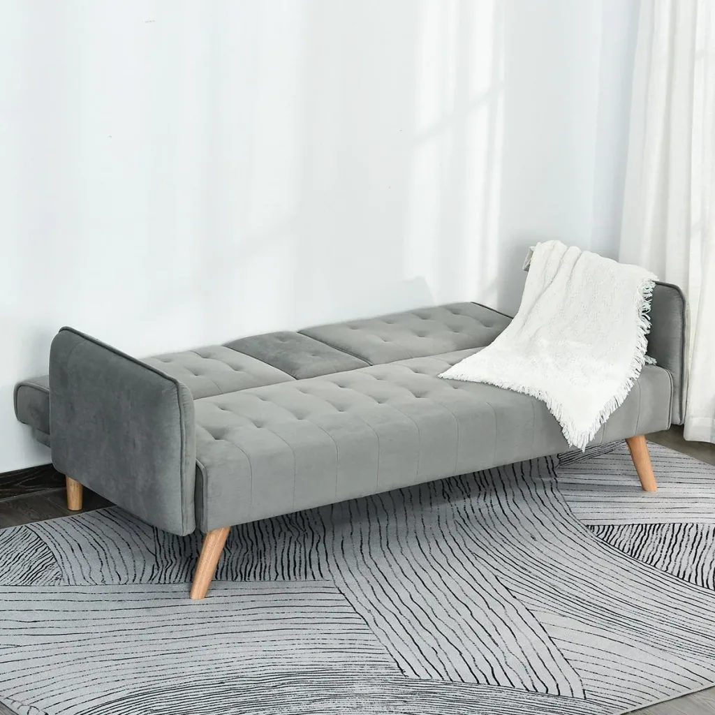 Schlafsofa, Klappsofa, 3-Sitzer Stoffsofa, Chaiselongue, Bettsofa, Sofa mit Schlaffunktion, Sofagarnitur, Verstellbarer
