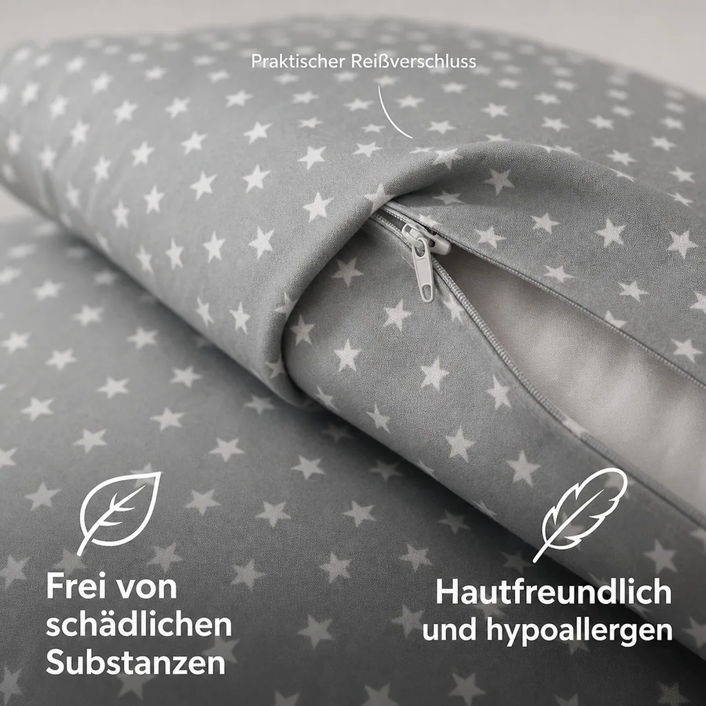 Bink Kinderbettwäsche Sterne grau 100 x 135