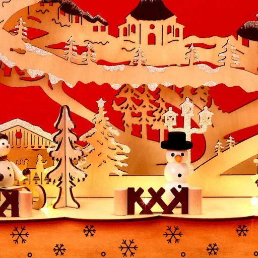 LED-Kerzenbogen - Kerzenständer - Weihnachten - Holz