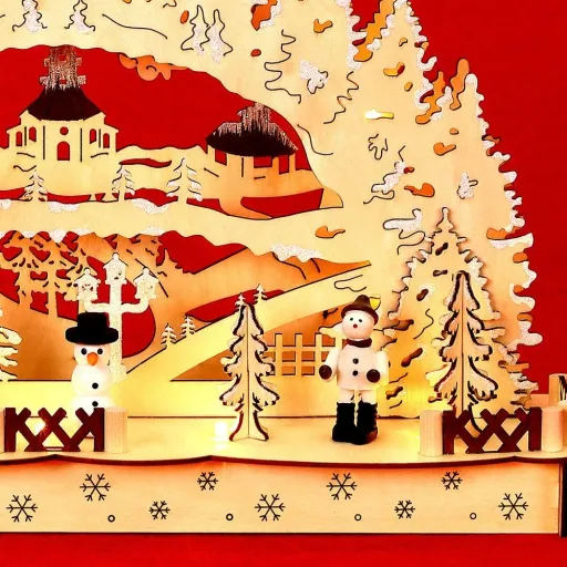 LED-Kerzenbogen - Kerzenständer - Weihnachten - Holz